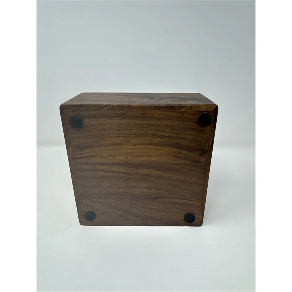Rosewood Espresso Knock Box Portafilter Tamping Stand with Shock-Absorbing.